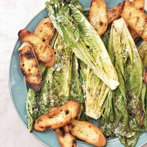 Grill Caesar salad to get a smoky char