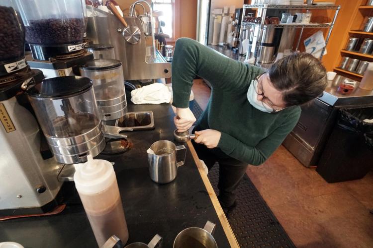 Jenna Marchione makes an espresso shot