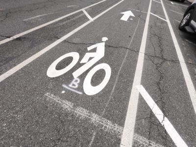 Bike lane markings on North Street