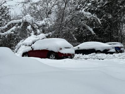 Snowed in parking lot