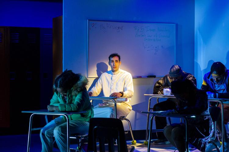 Spotlight shines on student in classroom