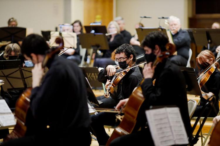 orchestra plays in church