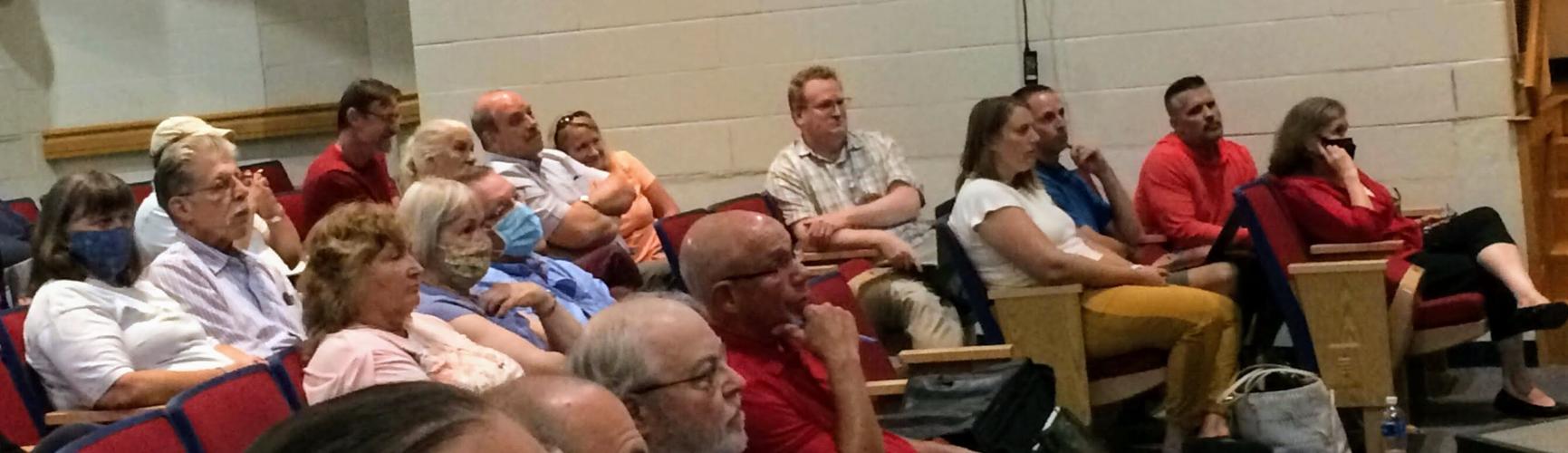 Audience at Hinsdale meeting on RV park