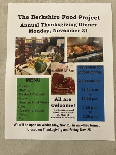 flyer for thanksgiving dinner at berkshire food project