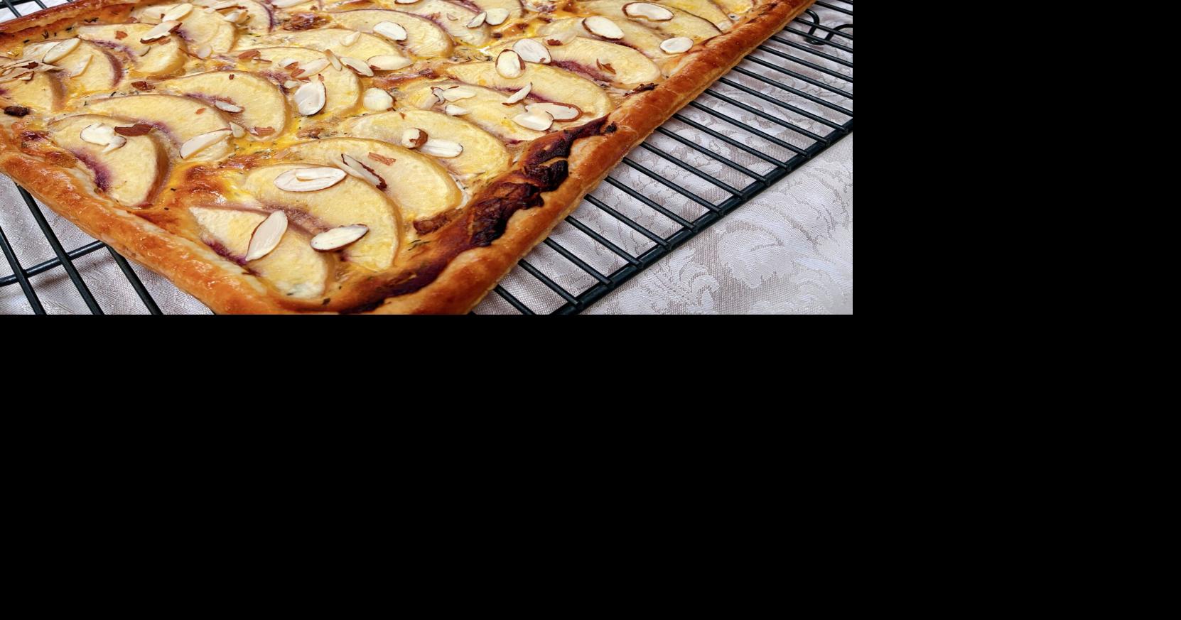 A perfect peach inspired this savory tart with chèvre