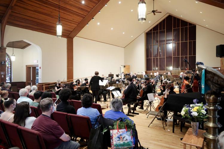 orchestra performs in church