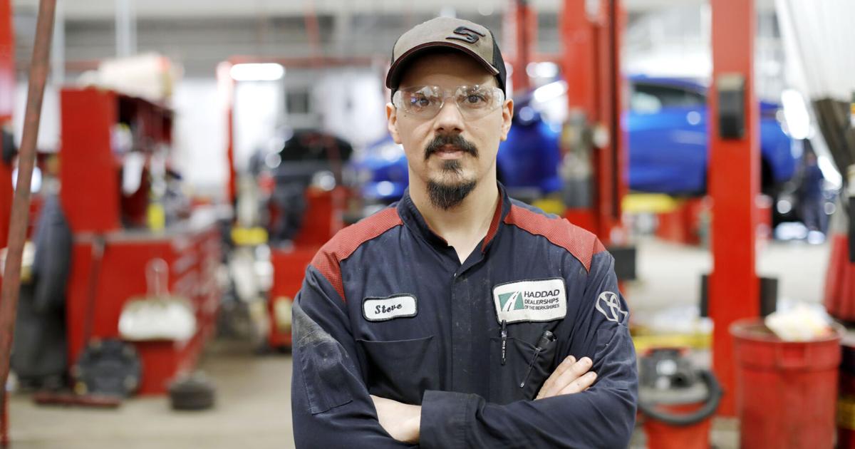 Steve Dupont continues to learn in his profession as an auto mechanic