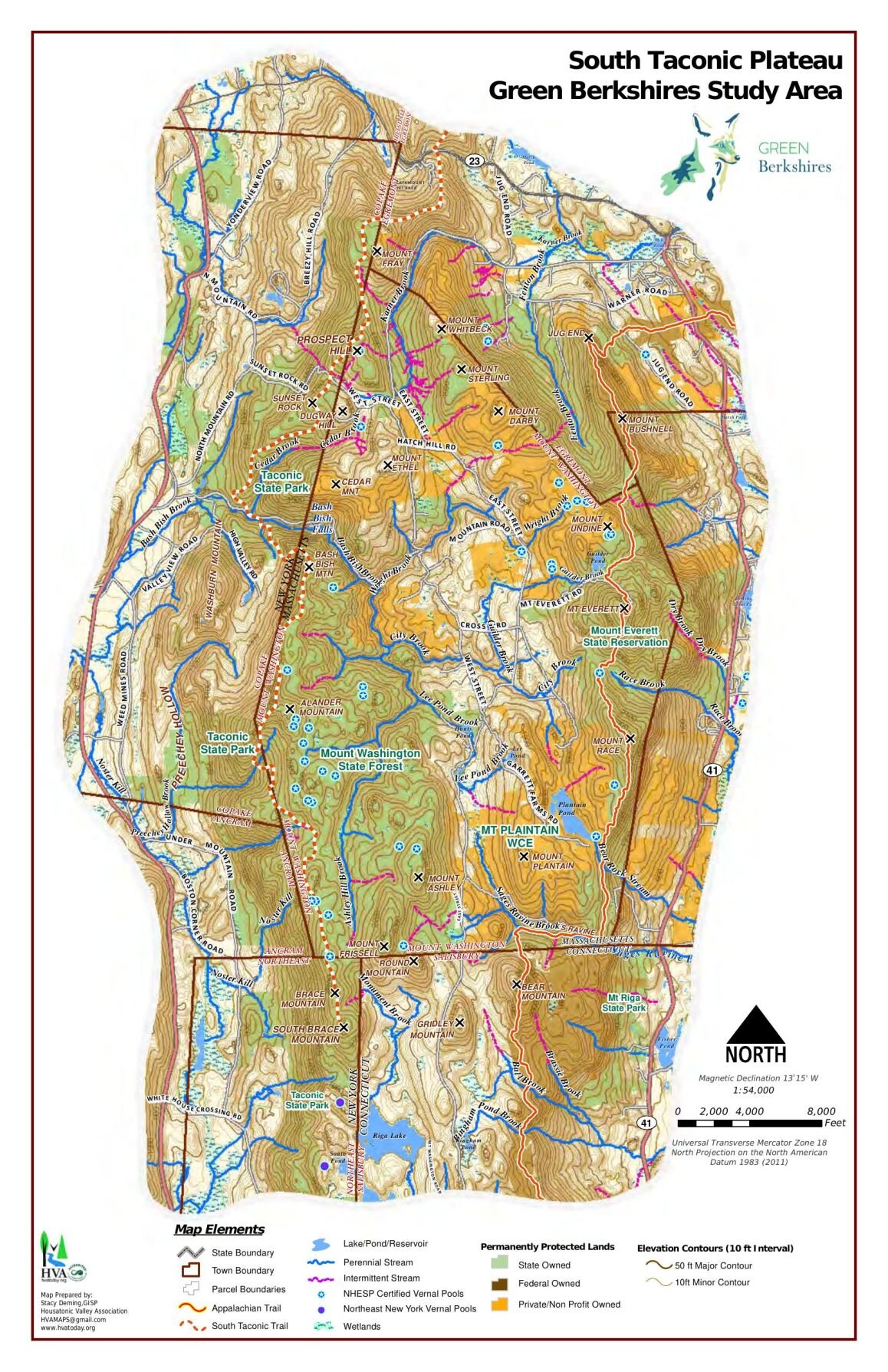 South Taconic Plateau map