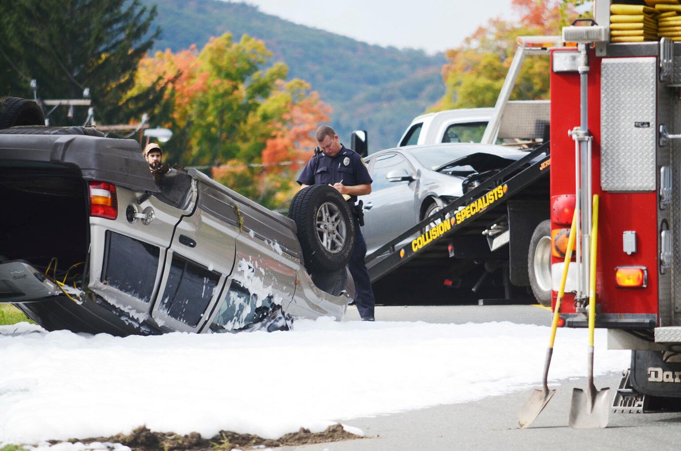 Three injured in headon crash, rollover on West Street in Pittsfield