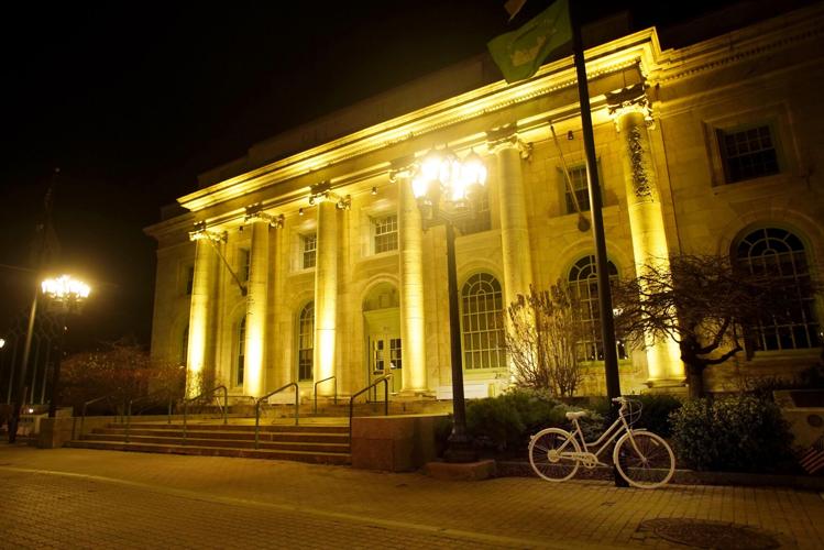 Pittsfield City Hall is lit in Yellow (copy)