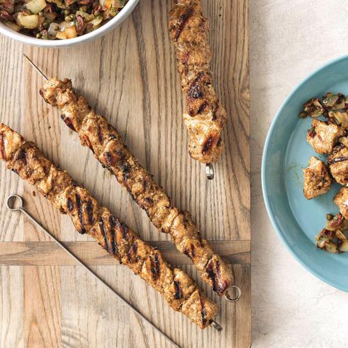 Moist pork skewers start with country-style ribs
