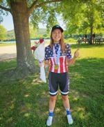 Kira Payer with her national championship jersey