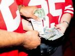 Gamblers exchanging money