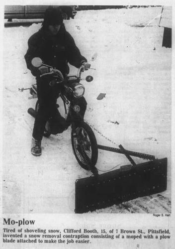 Man with plow on bicycle