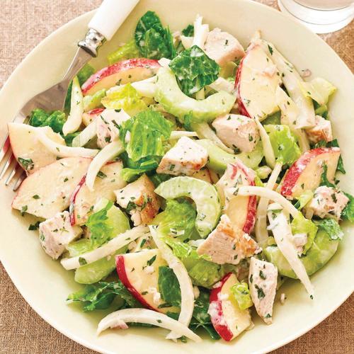 Cucumber, fennel, apples and romaine sing in this salad