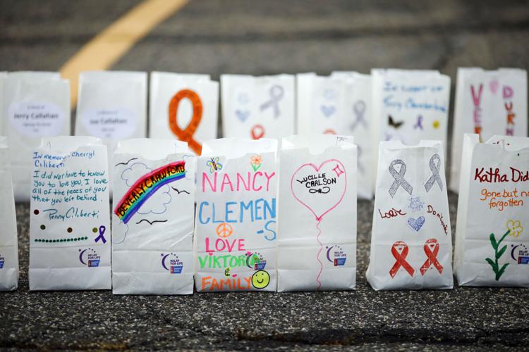 paper luminaries lit in honor of cancer victims and survivors (copy)
