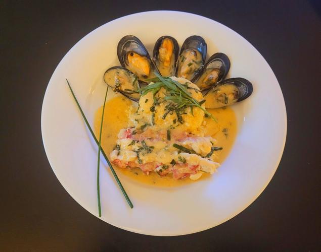 Butter-poached Maine lobster tails