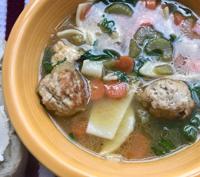 Chicken meatball soup for whatever anxieties ail you these days