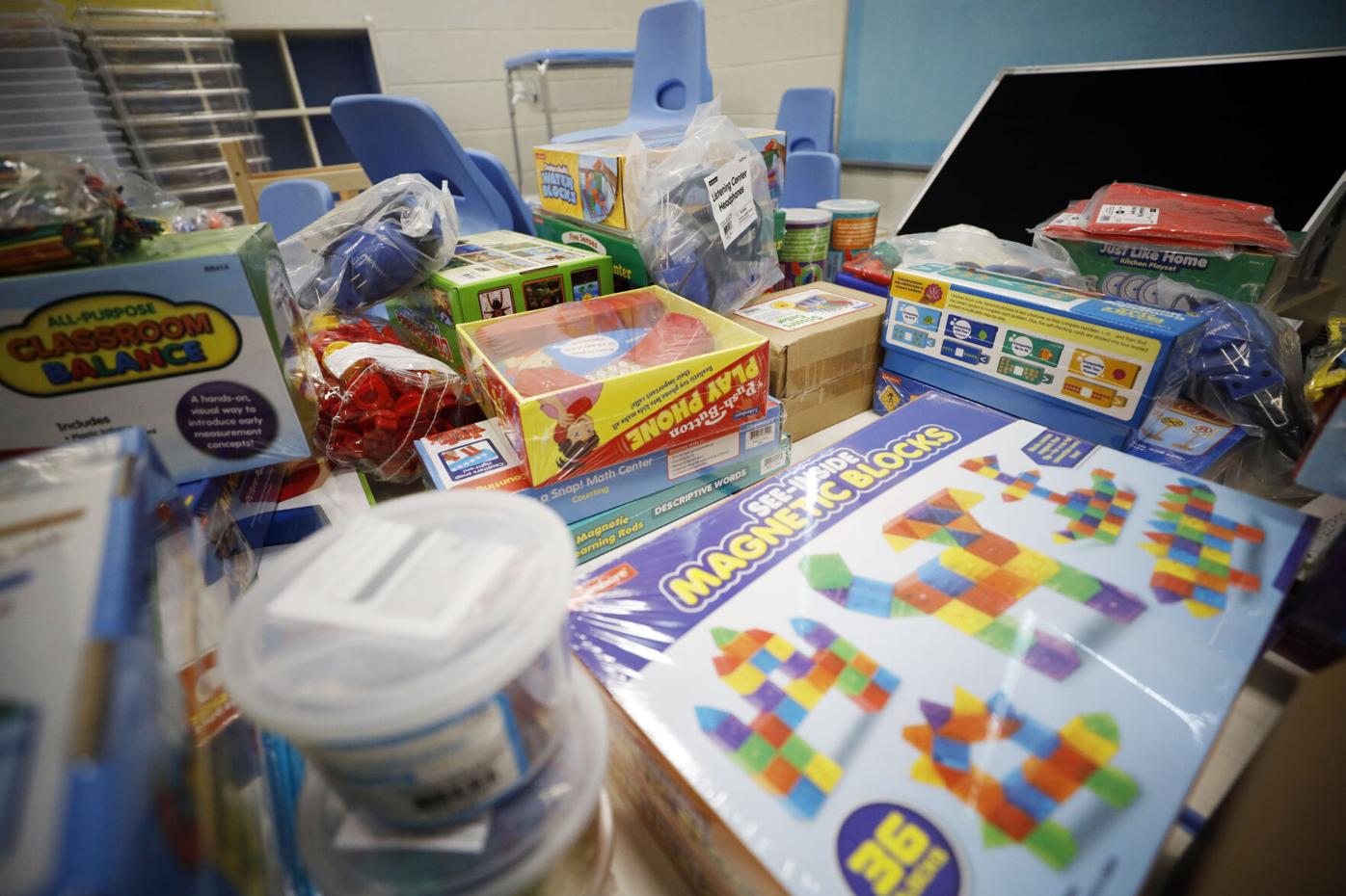 new classroom learning supplies and furniture for young children