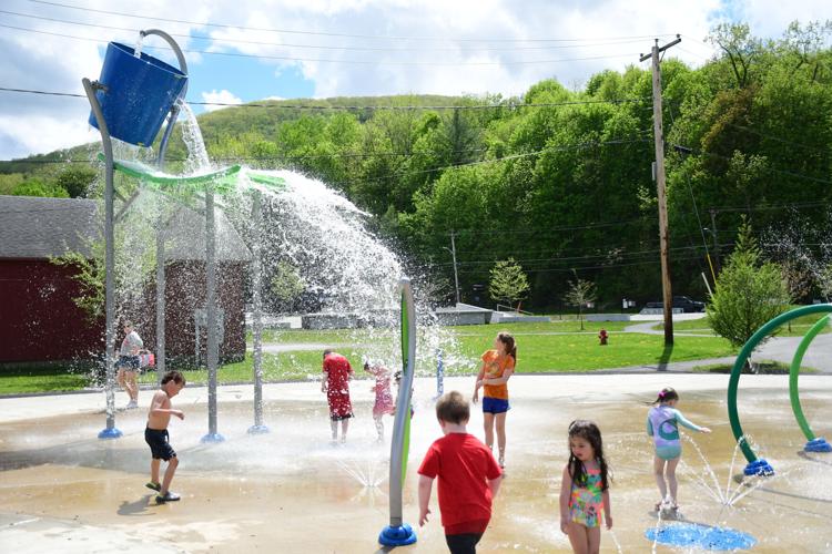 Children enjoy the splash park