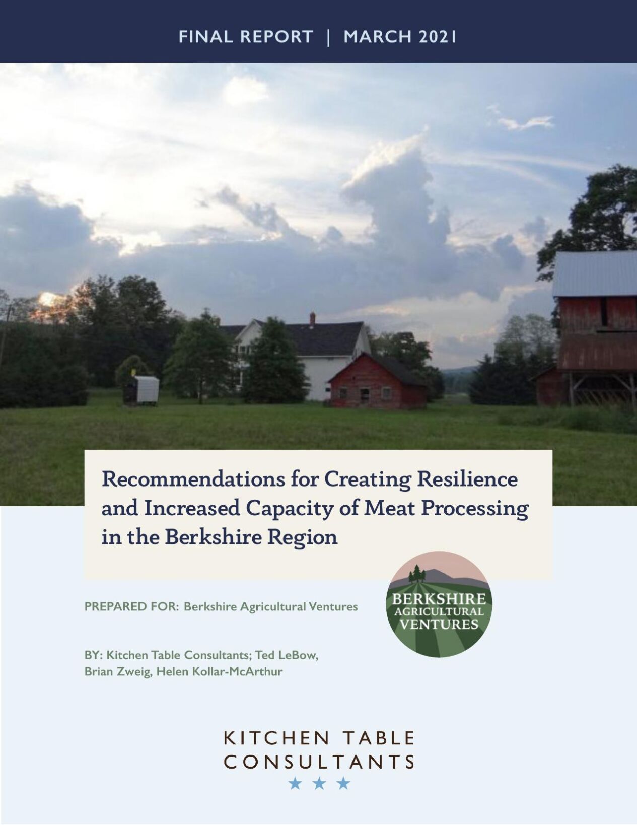 Recommendations for Creating Resilience and Increased Capacity of Meat Processing in the Berkshire Region