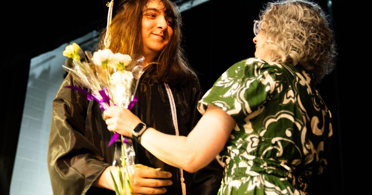 A flower, a hug and a heartfelt thank you: BART Charter seniors collect their diplomas