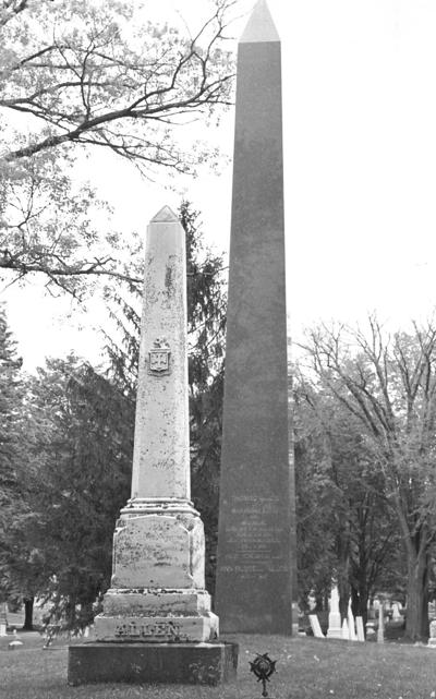 The Allen family gravesite. Marke in the foreground belongs to the Rev. Thomas Allen, Pittsfield's 'fighting parson' at the Battle of Bennington.
