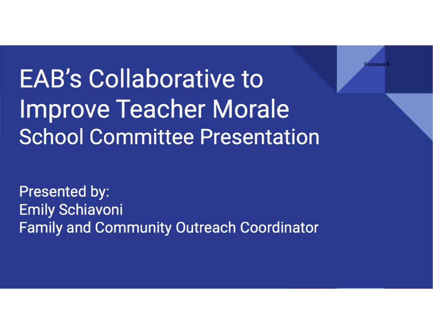Slides on teacher morale project