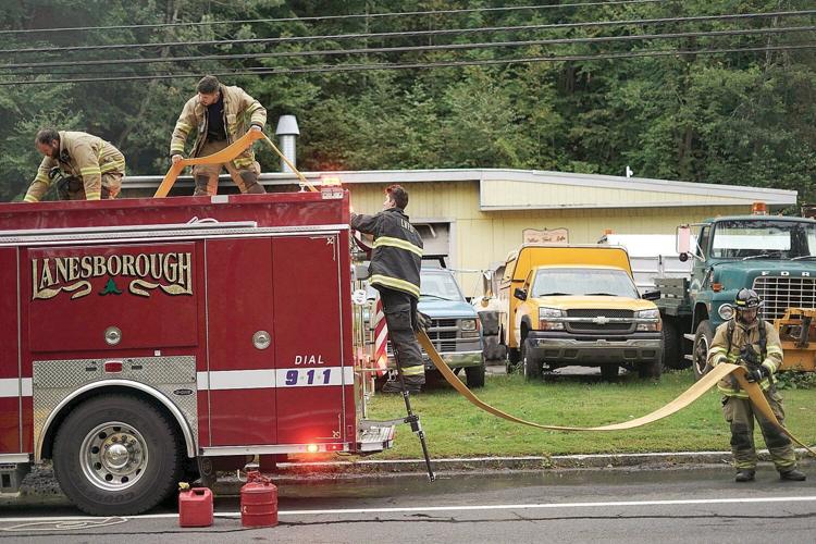 Firefighters knock down blaze at Lanesborough truck dealership