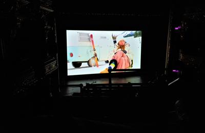 movie screen at colonial theater