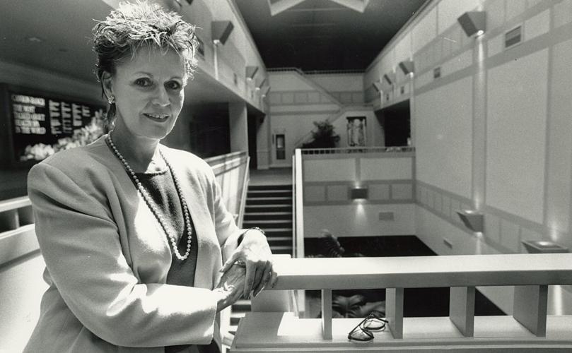 General manager of Canyon Ranch posing in the spa lobby in 1990