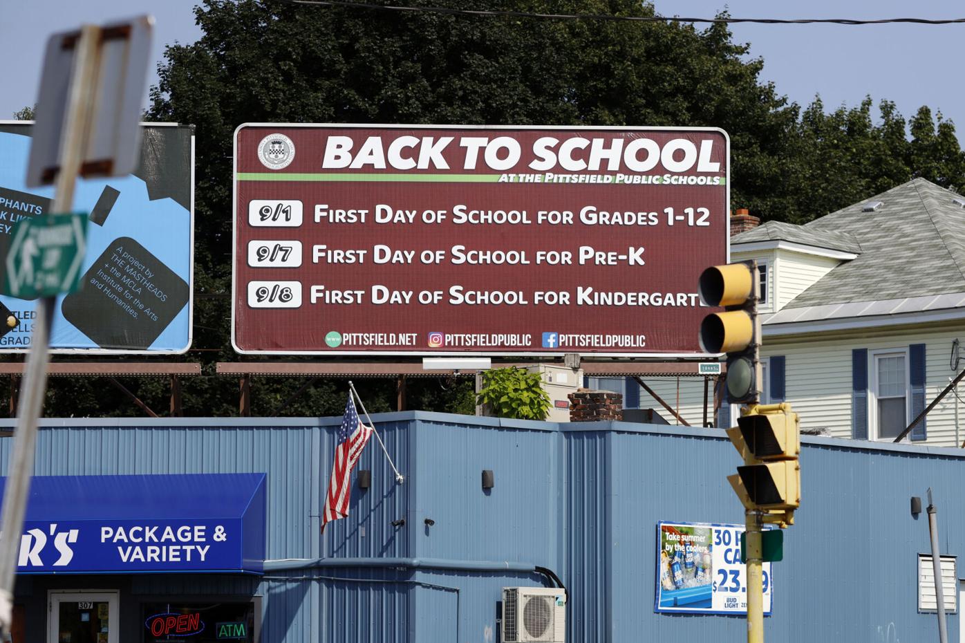 billboard with list of back to school dates
