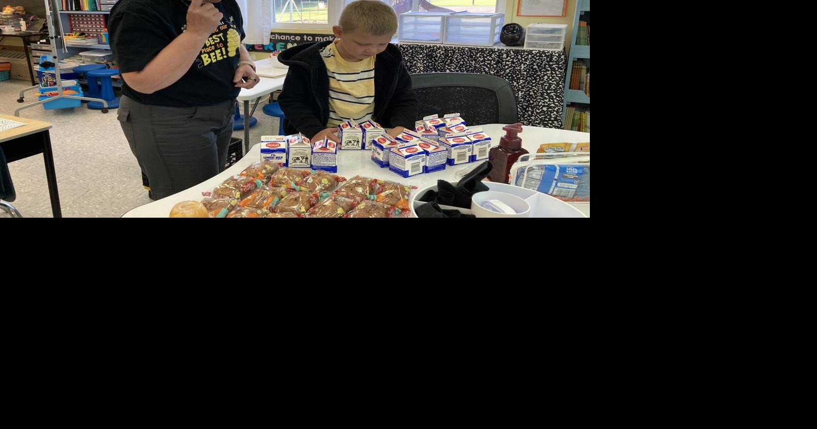 At Emma L. Miller School in Savoy, the first day of school starts with breakfast and a math lesson