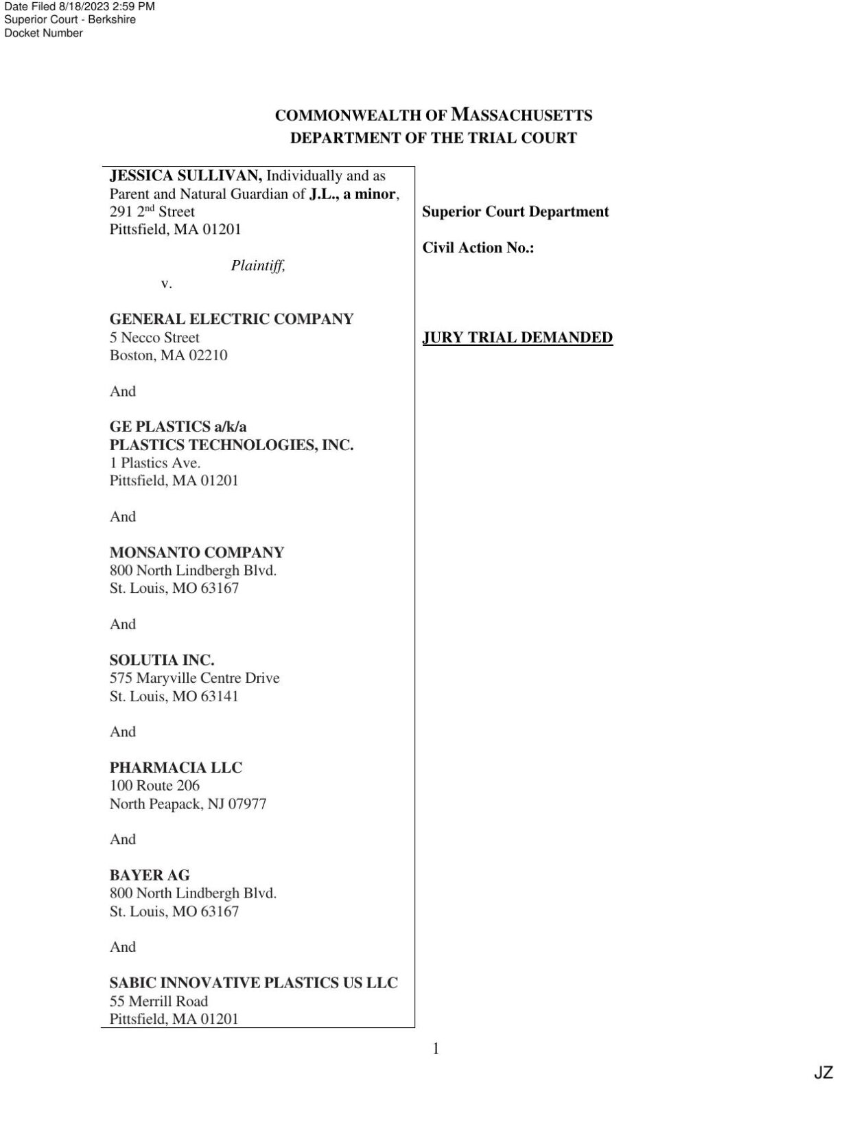 A second Pittsfield mother and a Lenox woman sue GE and Monsanto over PCBs  claiming link to cancers | Local News | berkshireeagle.com