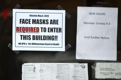 Sign on door requiring masks