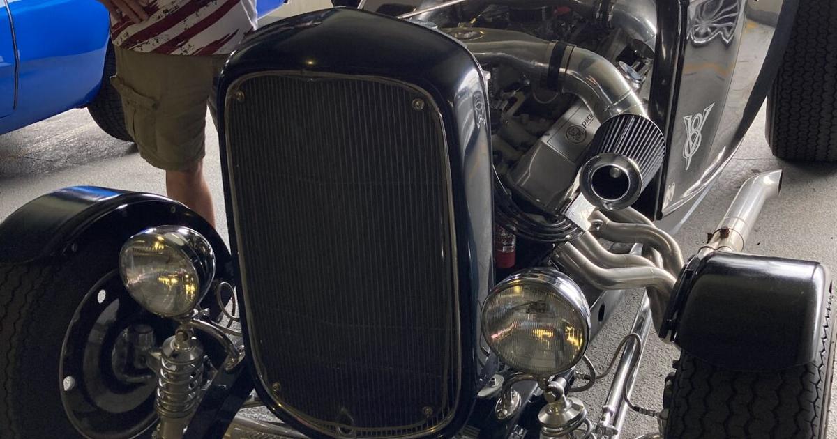 Roger Goodreau shows his 1932 Ford Model 18