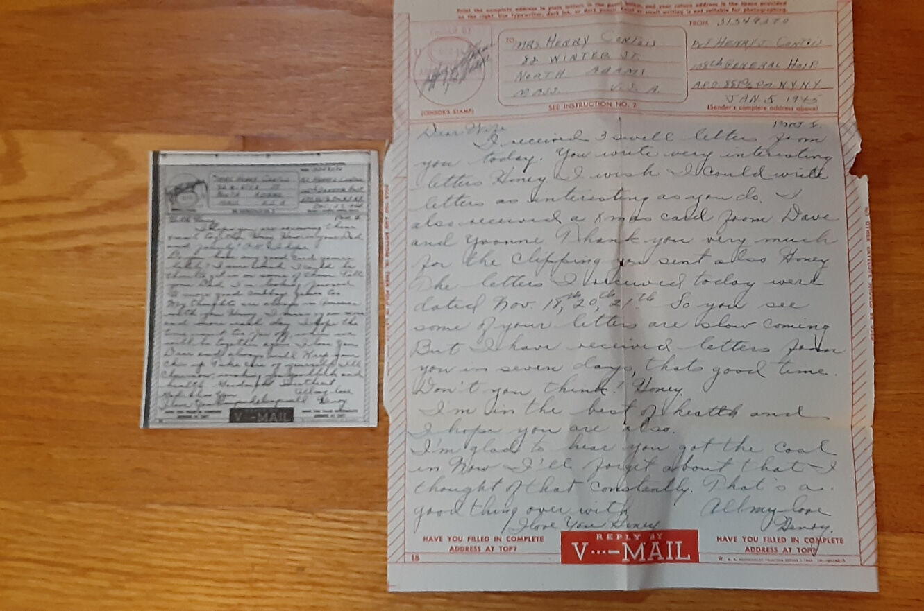 Letter between Henry and Doris Contois