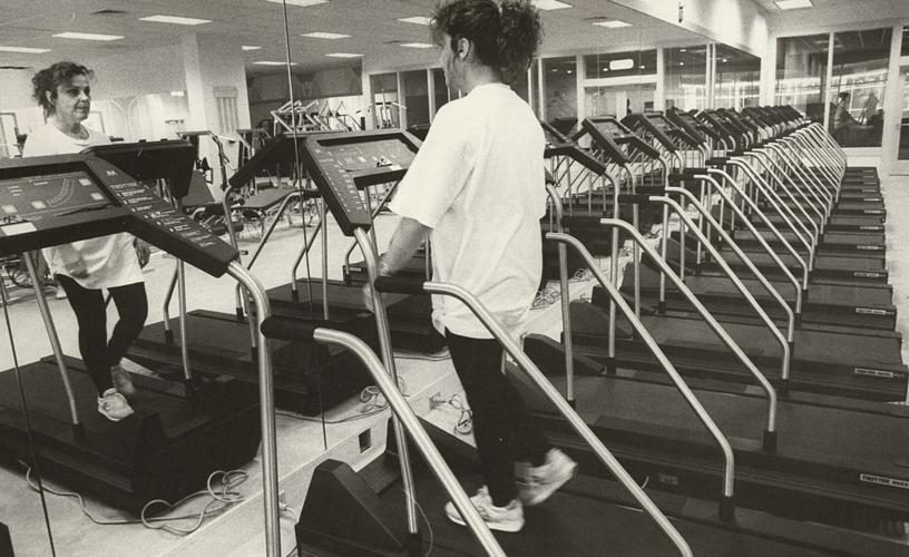 New treadmill exercise room, Canyon Ranch, Sept. 28, 1989