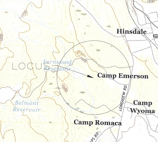 Map of Camp Emerson in Hinsdale