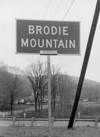 black and white photo, sign of Brodie Mountain