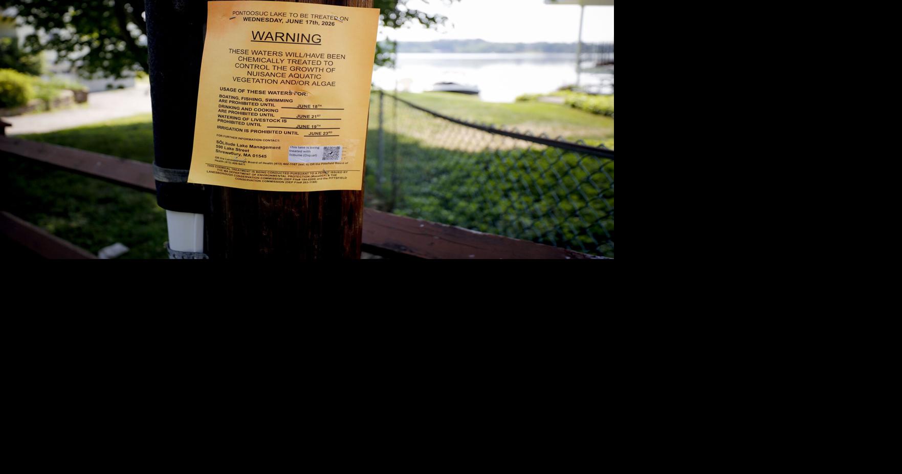 Herbicide treatment of Pittsfield lakes begins next week. Here's what you need to know
