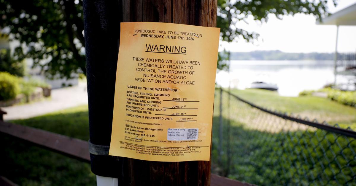 Herbicide treatment of Pittsfield lakes begins next week. Here's what you need to know