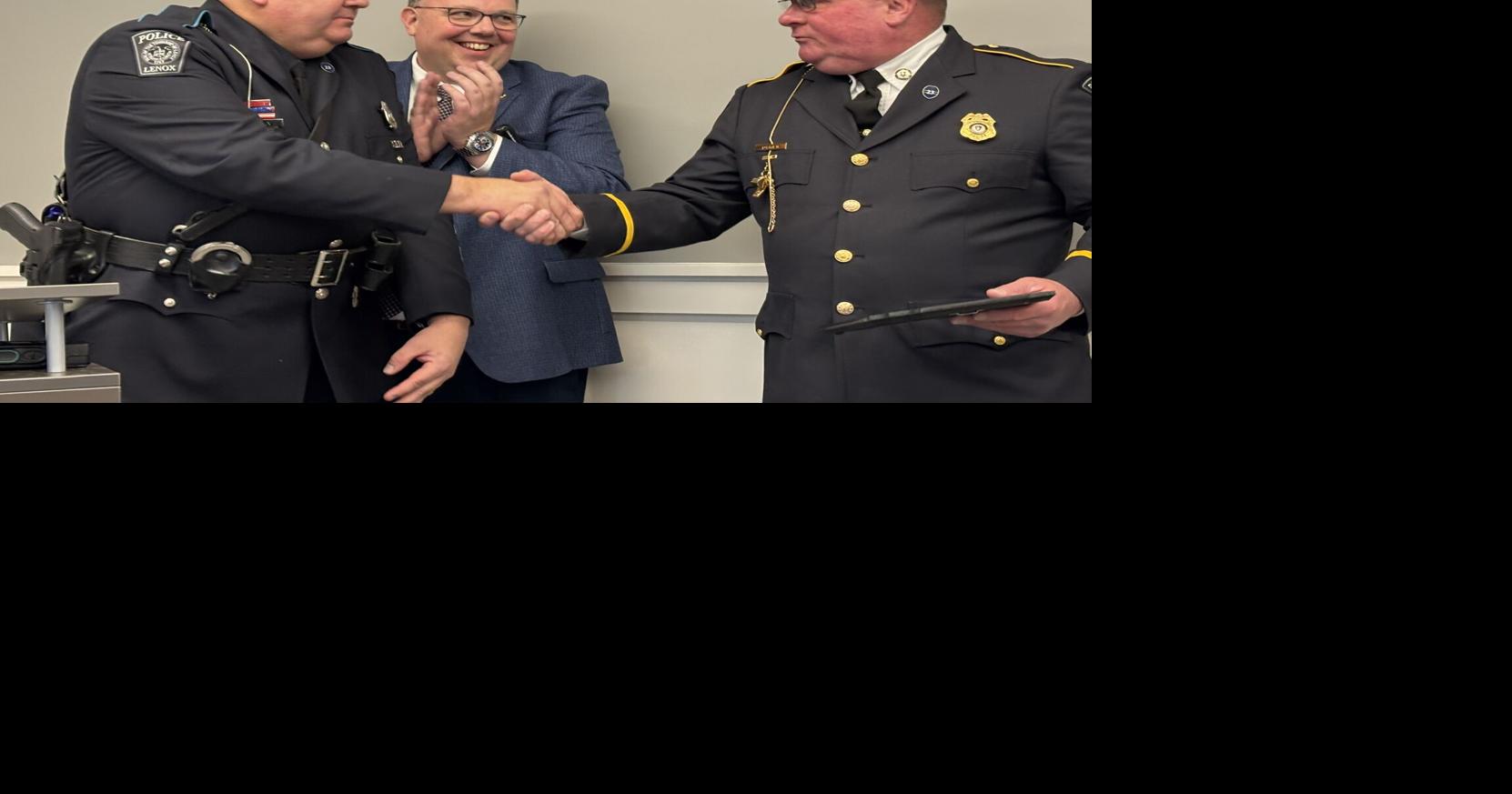 Hardly a dry eye as Lenox salutes a departing police chief and welcomes his successor