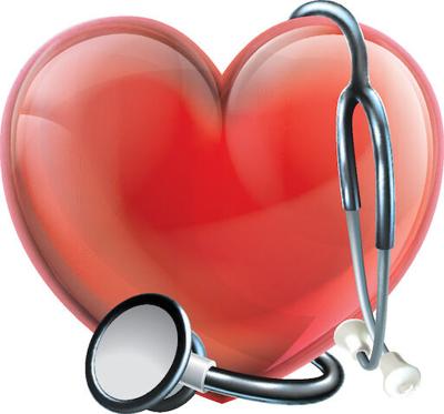 Heart image and stethoscope