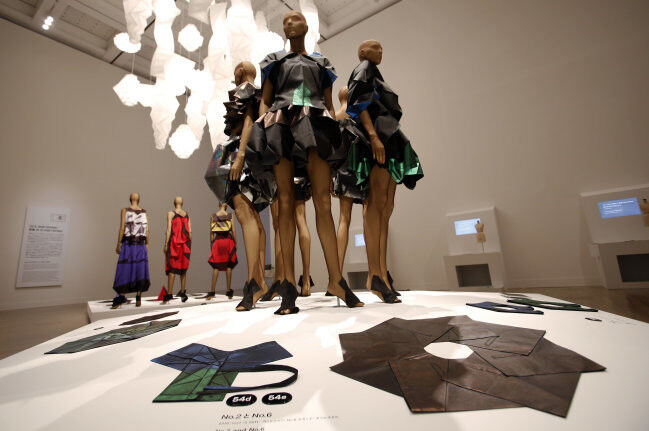 Japanese designer Issey Miyake creates art from clothes