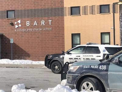 Police cars outside BART