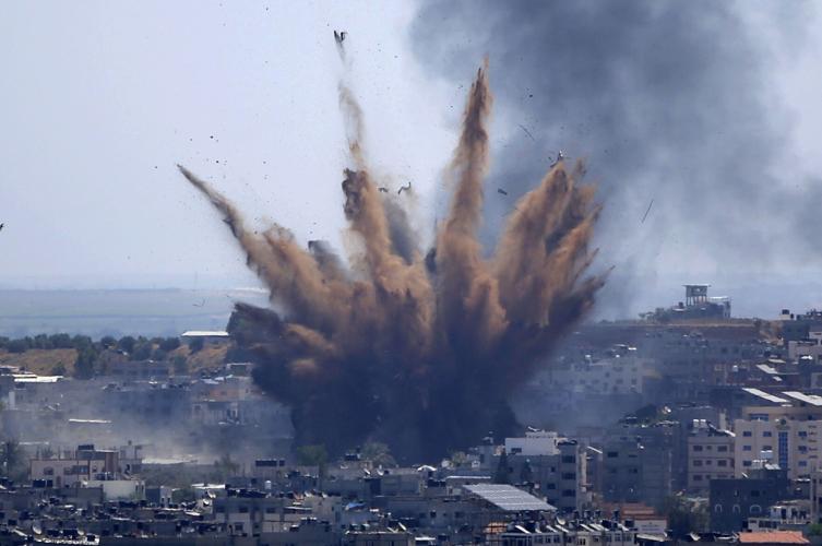 A blast from an Israeli airstrike