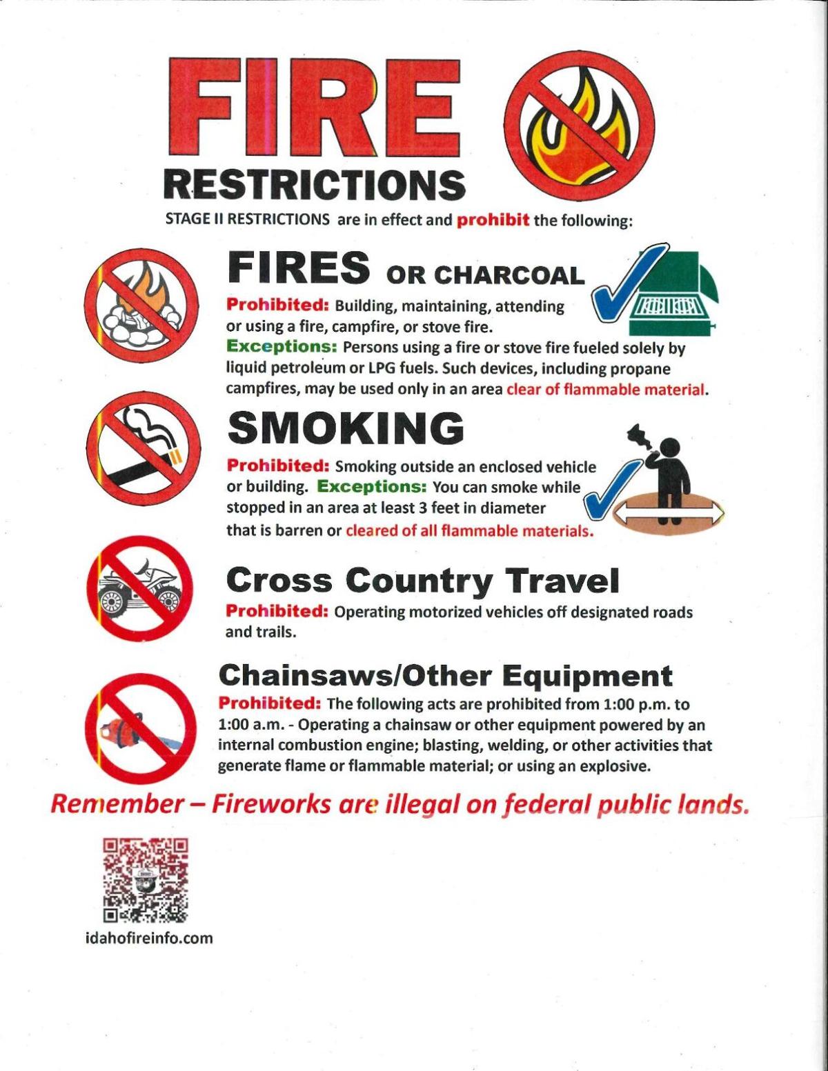 Stage 2 Fire Restrictions Remain in Effect For Nez PerceClearwater National Forest Lands in