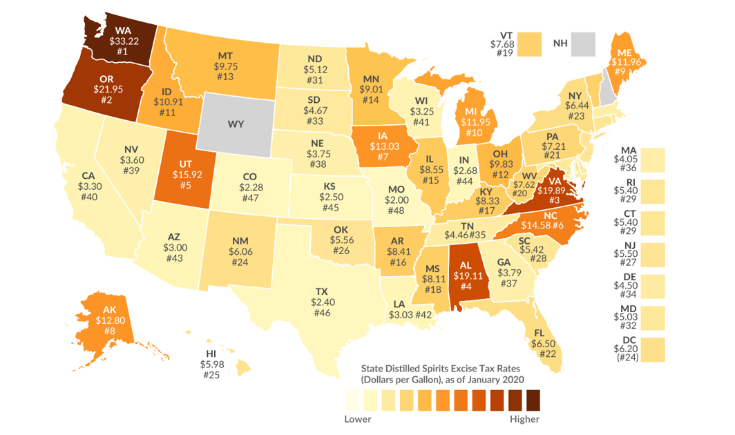 STUDY Washington & Oregon Have Highest Taxes on Liquor in the U.S