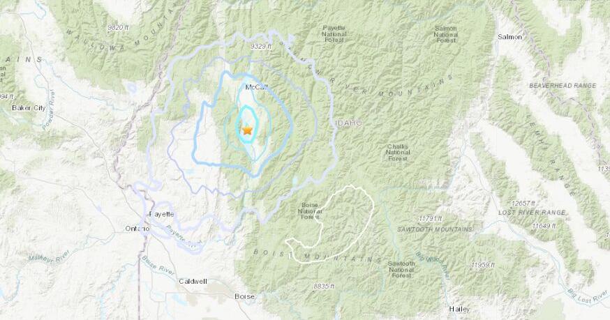 Small earthquake registers approximately 20 miles south of McCall. |  Idaho